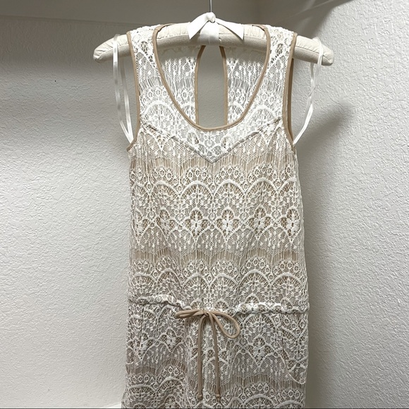 Chelsea & Violet • Cream/Nude Lace Jumpsuit Lounger Sz XS - Picture 4 of 8